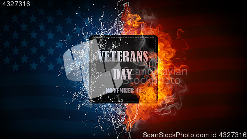 Image of USA Veterans Day banner. Honoring all who served.