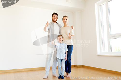 Image of happy family with child moving to new home
