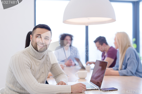 Image of Startup Business Team At A Meeting at modern office building