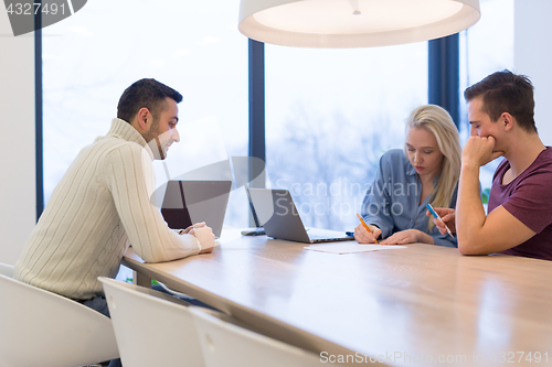 Image of Startup Business Team At A Meeting at modern office building