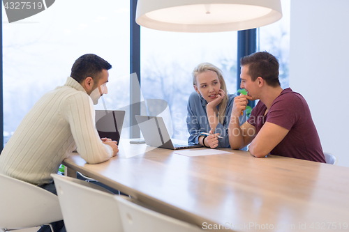 Image of Startup Business Team At A Meeting at modern office building