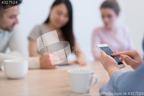 Image of Startup Business Team At A Meeting at modern office building