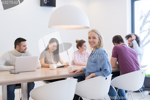 Image of Startup Business Team At A Meeting at modern office building