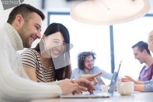 Image of Startup Business Team At A Meeting at modern office building