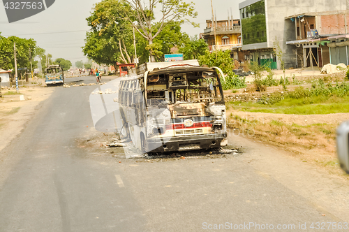 Image of Wrecked bus in Nepal