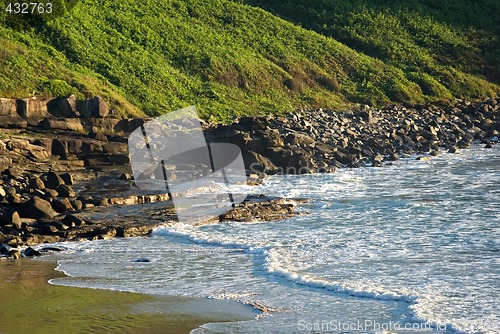 Image of rocks and waves