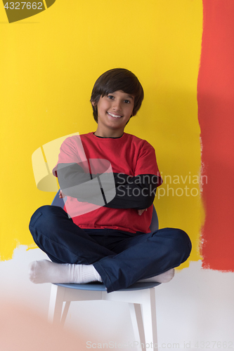 Image of Portrait of a happy young boy