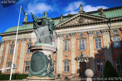 Image of STOCKHOLM, SWEDEN - AUGUST 19, 2016: View on Statue of Gustavo E