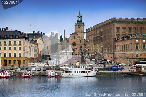 Image of STOCKHOLM, SWEDEN - AUGUST 20, 2016: View of Gamla Stan from bri