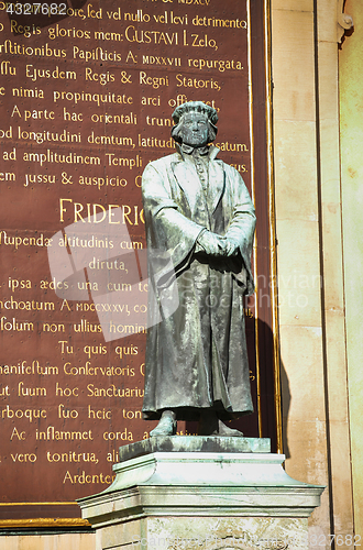 Image of STOCKHOLM, SWEDEN - AUGUST 19, 2016: Statue of the writer Olaus 