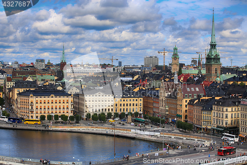 Image of STOCKHOLM, SWEDEN - AUGUST 20, 2016: Aerial view of Stockholm fr