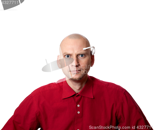 Image of Portrait of young man with handmade EEG