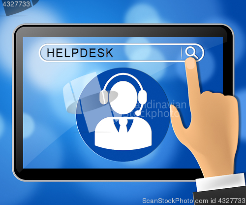 Image of Helpdesk Online Representing Faq Advice 3d Illustration