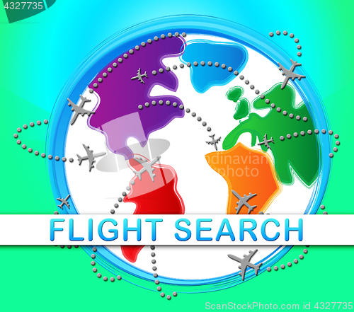 Image of Flight Search Indicating Flights Finding 3d Illustration 