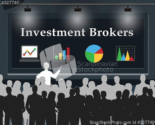 Image of Investment Brokers Means Agent Investing 3d Illustration