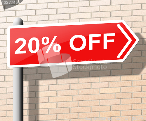 Image of Twenty Percent Off Means Offers Discounts 3d Illustration