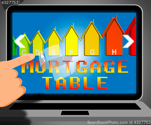 Image of Mortgage Table Representing Loan Calculator 3d Illustration