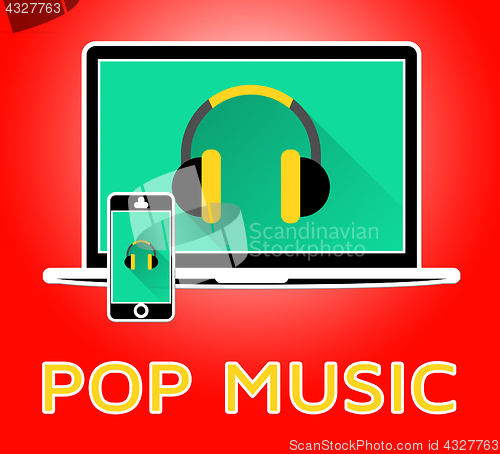 Image of Pop Music Shows Popular Tracks 3d Illustration