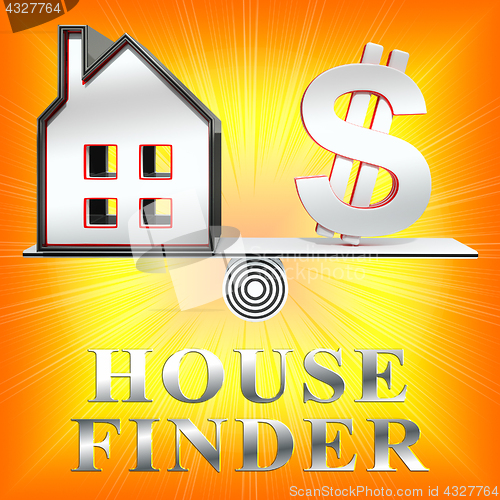 Image of House Finder Means Home Finders 3d Rendering