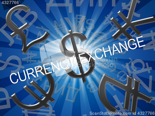 Image of Currency Exchange Meaning Forex Rate 3d Illustration