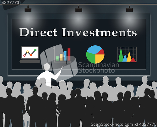 Image of Direct Investments Means Stocks And Shares 3d Illustration