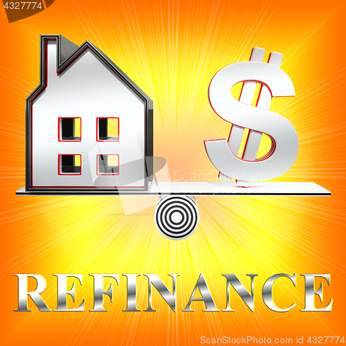 Image of House Refinance Means Equity Loan 3d Rendering