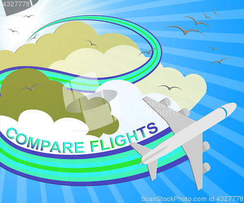 Image of Compare Flights Showing Flight Search 3d Illustration