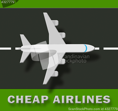 Image of Cheap Airlines Shows Special Offer Flights 3d Illustration