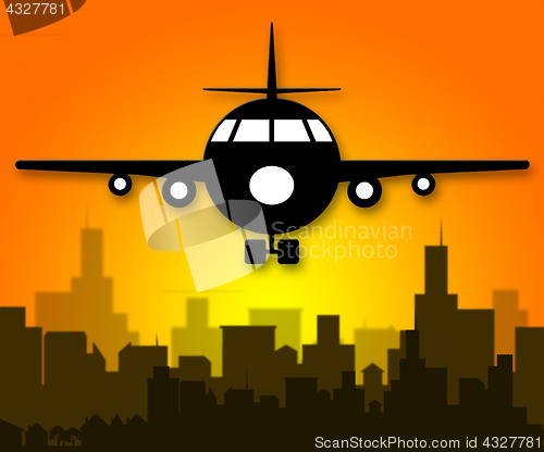 Image of Airline Flights Shows Online Vacations 3d Illustration