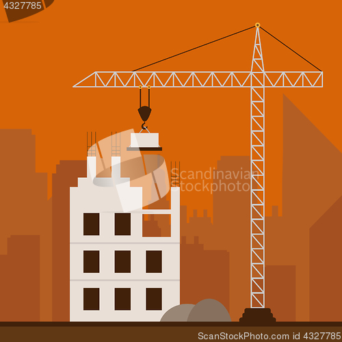Image of Apartment Construction Means Building Condos 3d Illustration