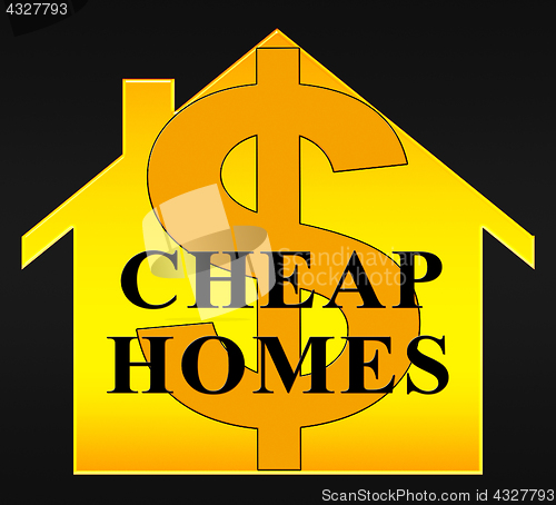 Image of Cheap Homes Showing Real Estate 3d Illustration
