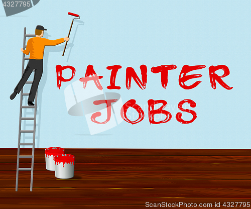 Image of Painter Jobs Shows Painting Work 3d Illustration