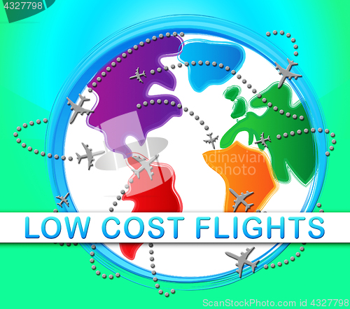 Image of Low Cost Flights Meaning Cheap Flight 3d Illustration