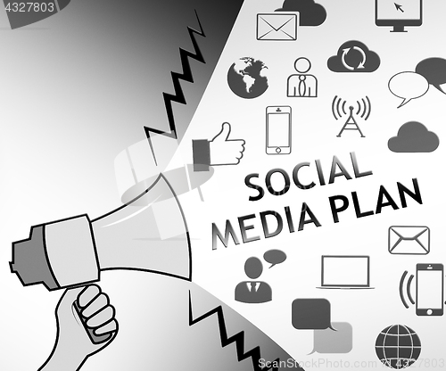 Image of Social Media Plan Representing Networking Aims 3d Illustration