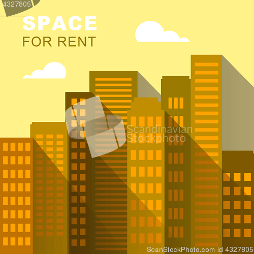 Image of Space For Rent Describing Real Estate 3d Illustration