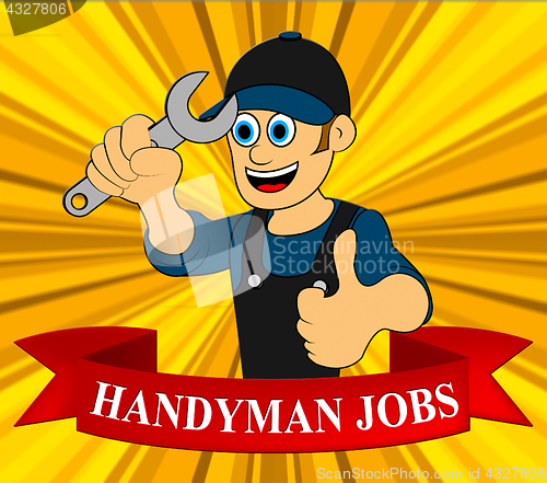 Image of Handyman Jobs Shows House Repair 3d Illustration