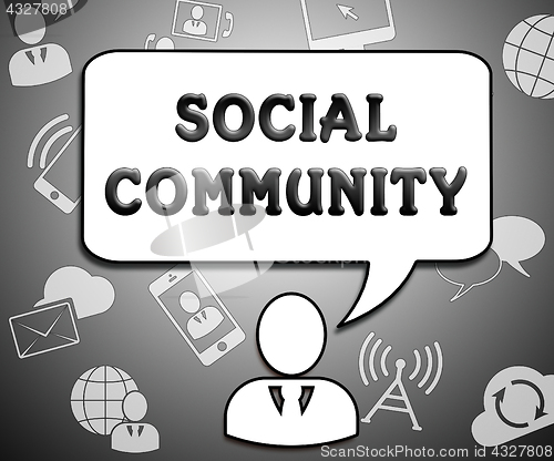 Image of Social Community Showing Network Blogs 3d Illustration