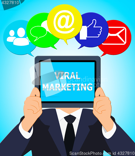 Image of Viral Marketing Shows Social Media 3d Illustration