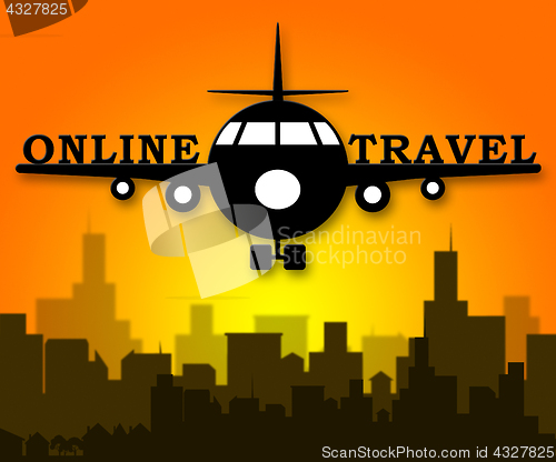 Image of Online Travel Represents Explore Traveller 3d Illustration