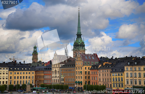 Image of STOCKHOLM, SWEDEN - AUGUST 20, 2016: View of Gamla Stan and St. 