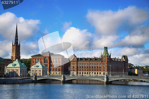 Image of STOCKHOLM, SWEDEN - AUGUST 19, 2016: Beautiful View of church Ri