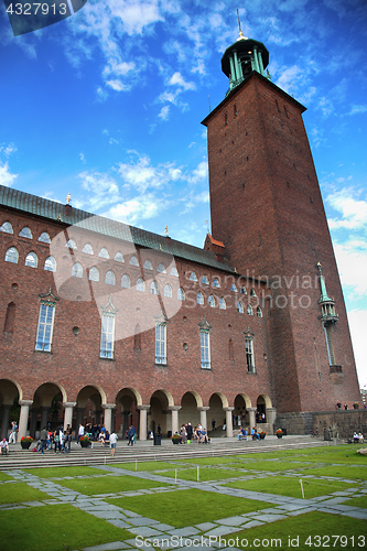 Image of STOCKHOLM, SWEDEN - AUGUST 20, 2016: Tourists walk and visit Sto