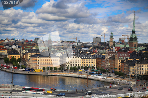 Image of STOCKHOLM, SWEDEN - AUGUST 20, 2016: Aerial view of Stockholm fr