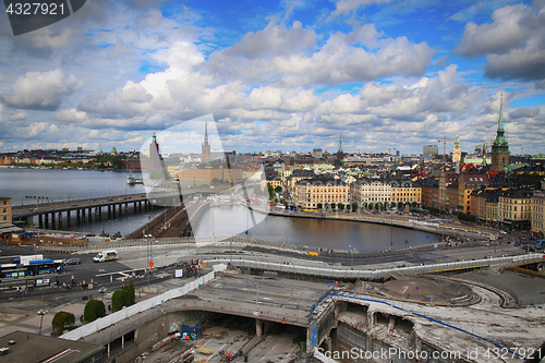 Image of STOCKHOLM, SWEDEN - AUGUST 20, 2016: Aerial view of Stockholm fr