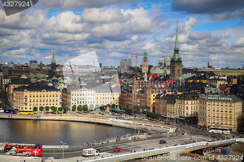 Image of STOCKHOLM, SWEDEN - AUGUST 20, 2016: Aerial view of Stockholm fr