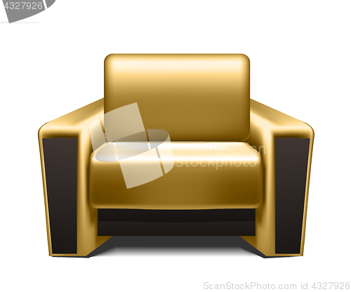 Image of Gold leather armchair