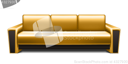 Image of Gold leather sofa