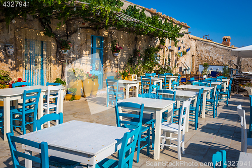 Image of Tables in a traditional Italian Restaurant in Sicily