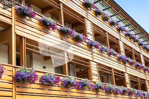 Image of Flowers on Chalet balcony