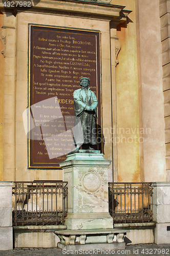 Image of STOCKHOLM, SWEDEN - AUGUST 19, 2016: Statue of the writer Olaus 